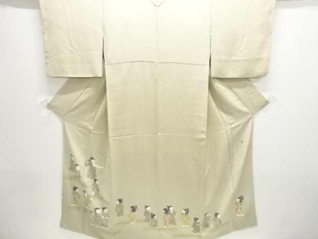 関口遼一作 十日町友禅 童子に弓矢模様一つ紋色留袖